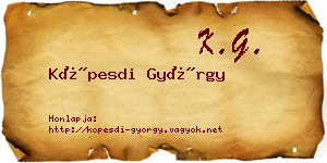 Köpesdi György névjegykártya