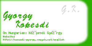 gyorgy kopesdi business card